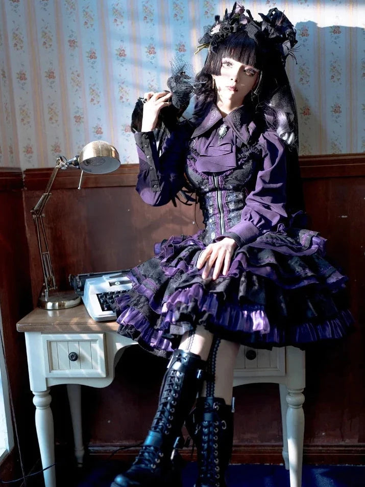 Gothic Lolita Victorian Lace Dress Dark Tiger