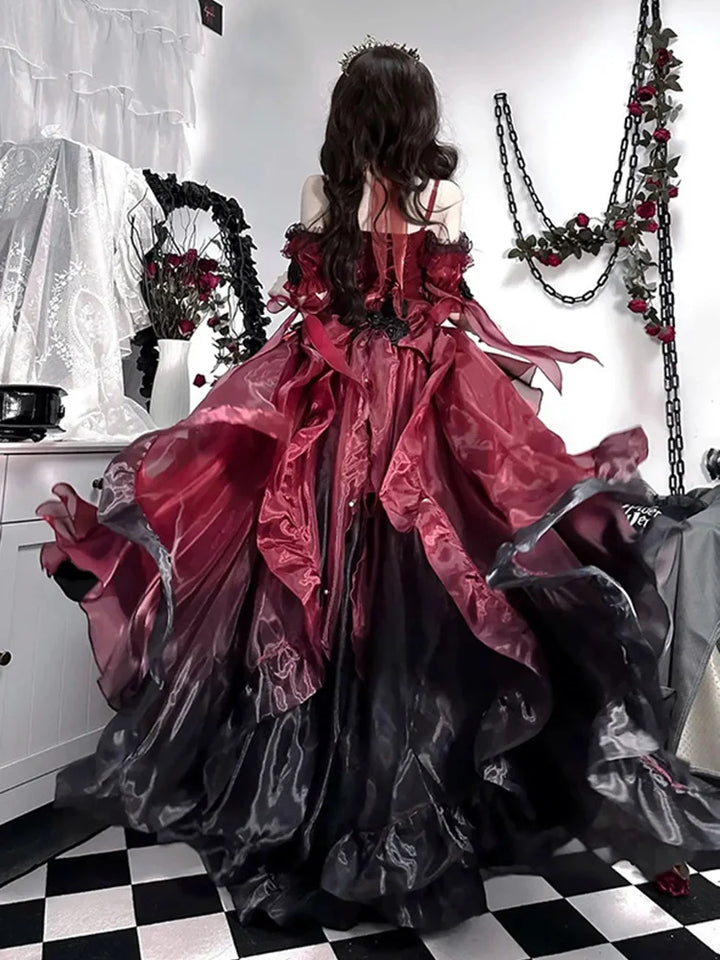 Gothic Bride Floral Dress Dark Tiger