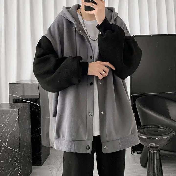Korean Casual Hooded Cardigan Dark Tiger