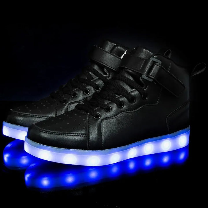 High Top LED Sneakers Dark Tiger