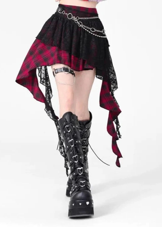 Plaid Punk Mini Skirt Dark Tiger