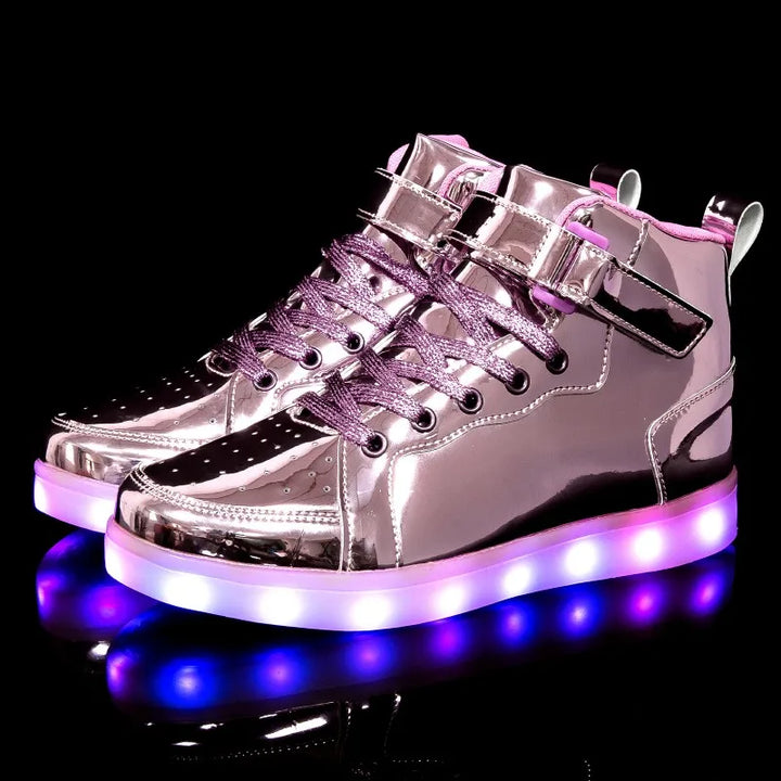 High Top LED Sneakers Dark Tiger