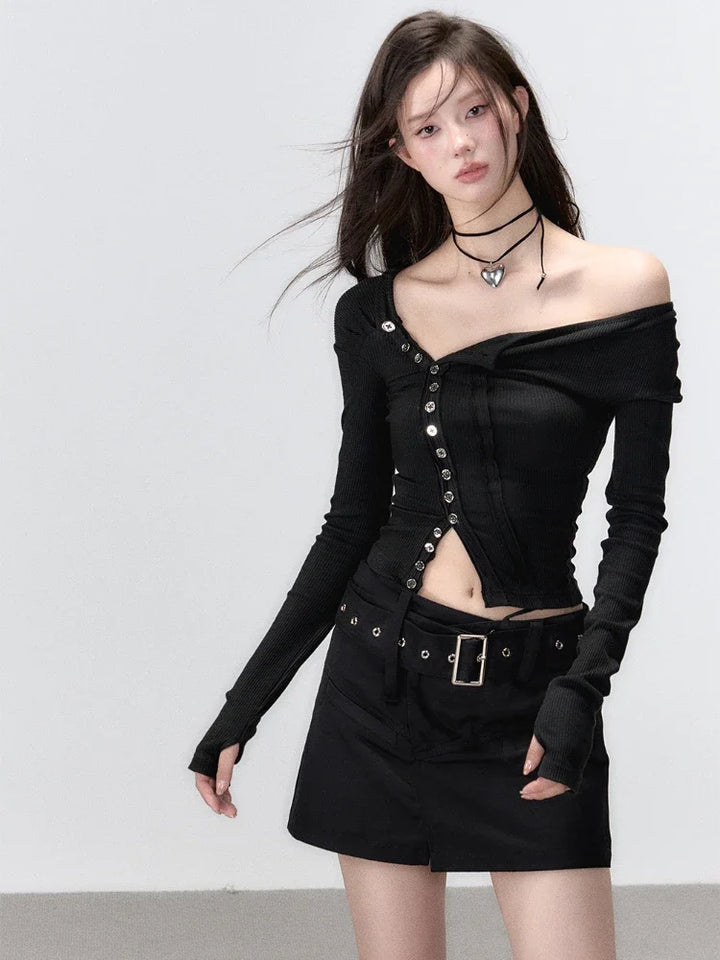 Gothic Korean Crop Top Dark Tiger