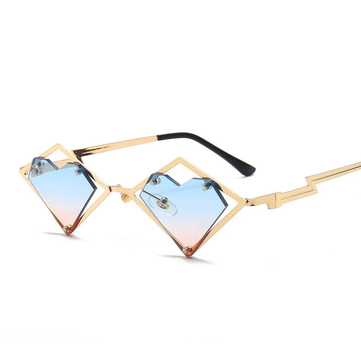 Heart-shaped Steampunk Sunglasses Dark Tiger