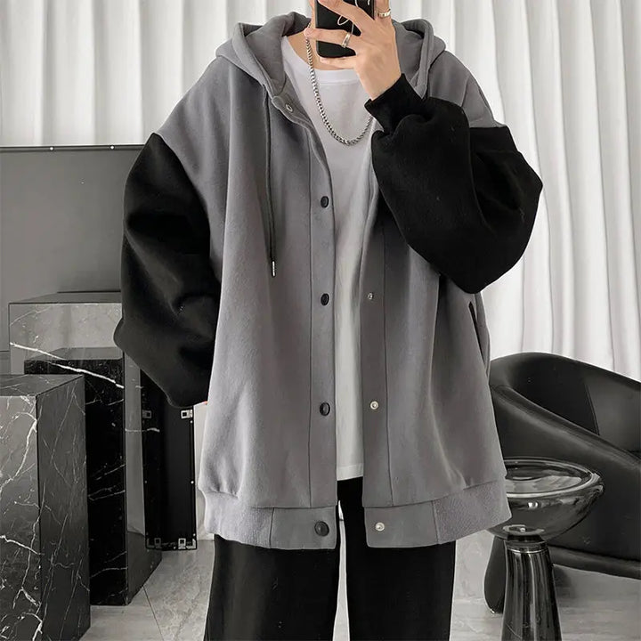 Korean Casual Hooded Cardigan Dark Tiger