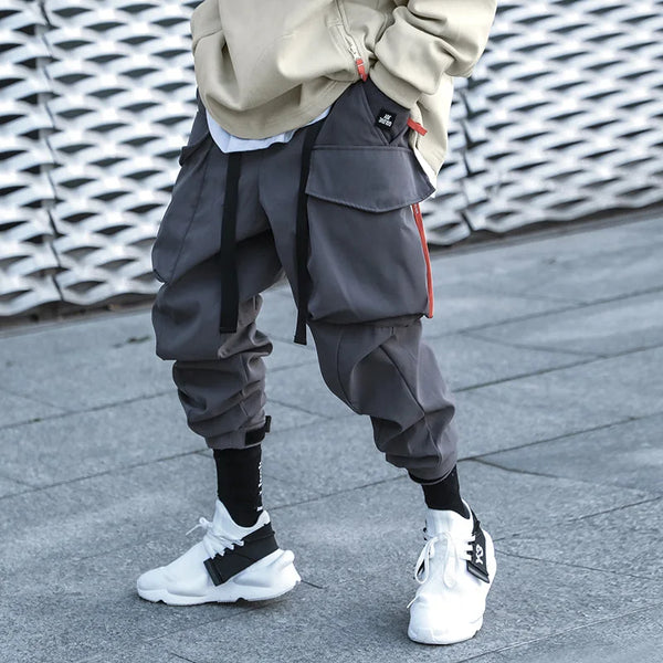 Techwear Ribbon Cargo Joggers Dark Tiger