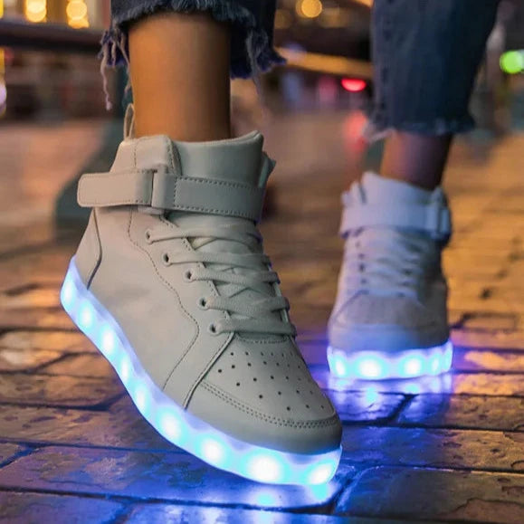 High Top LED Sneakers Dark Tiger