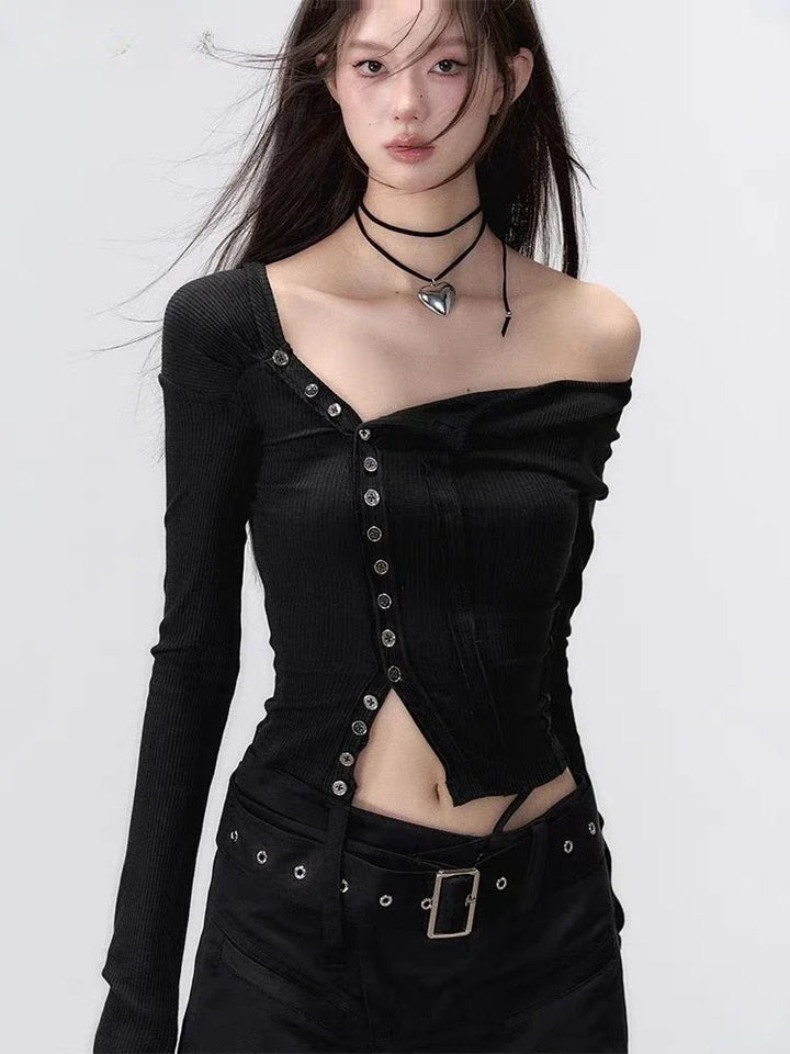 Gothic Korean Crop Top Dark Tiger