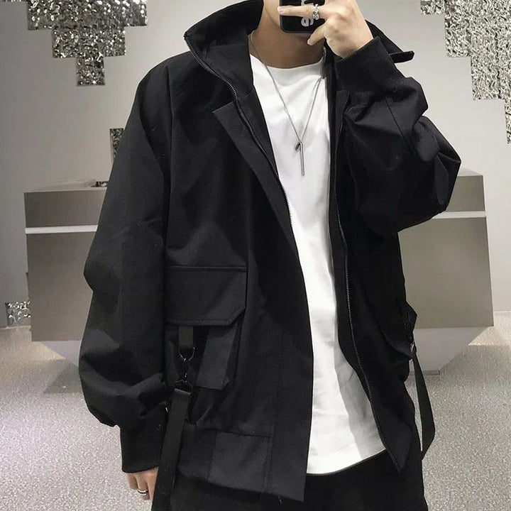 2025 Hip Hop Harajuku Women and Men Jacket Streetwear Safari Style Oversized Hooded Autumn Spring Coat Gothic Clothes Techwear Dark Tiger