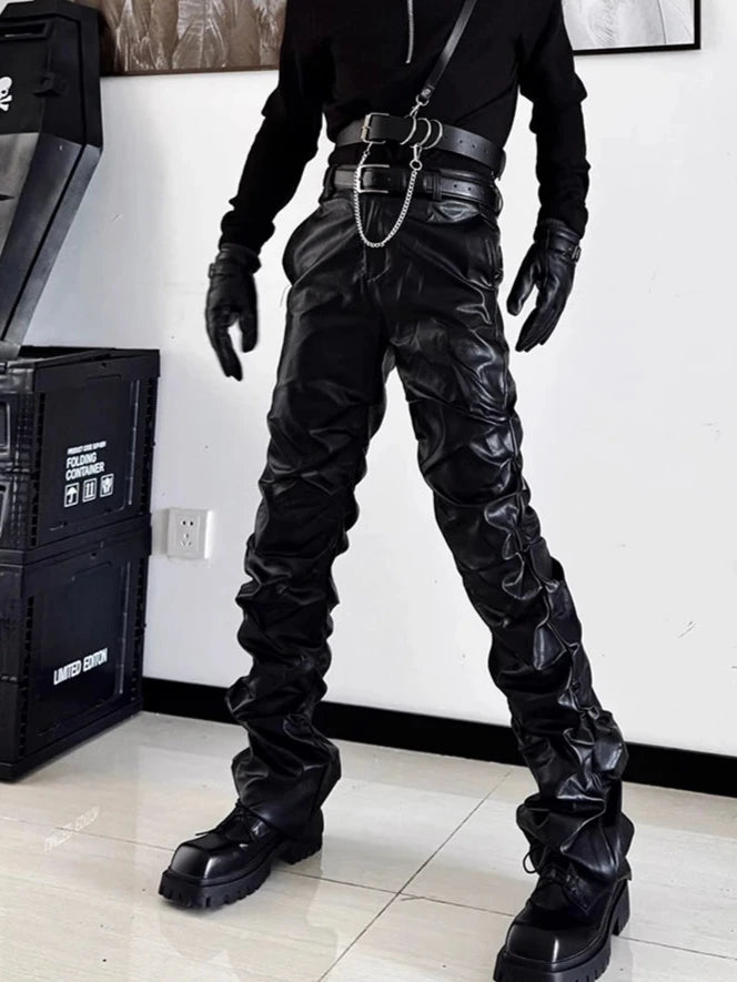 Cyberpunk Soft Leather Pants Dark Tiger