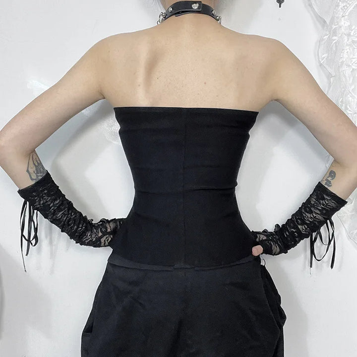 Mall Goth Corset Top Dark Tiger