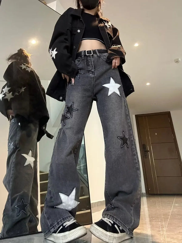 Retro Star High Waist Jeans Dark Tiger