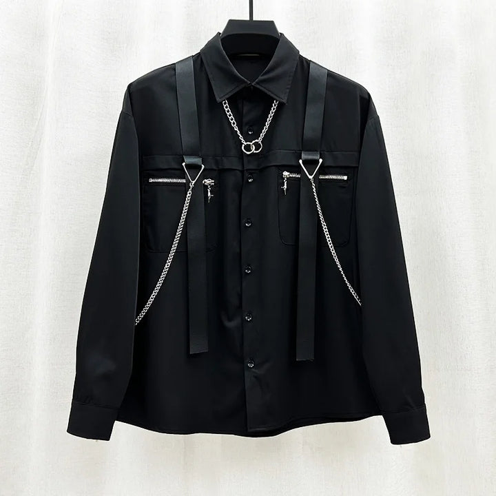 Loose Strapped Autumn Long Sleeve Shirt Dark Tiger