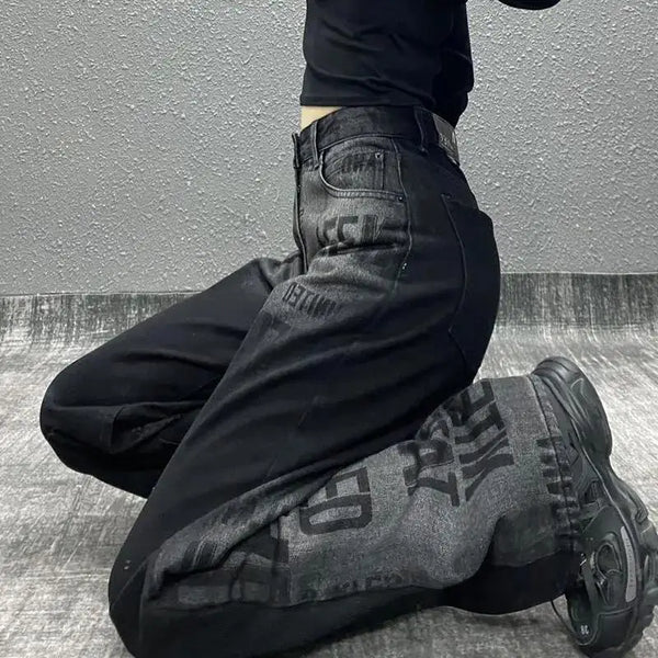 Dark 2000s Tie-Dye Jeans Dark Tiger
