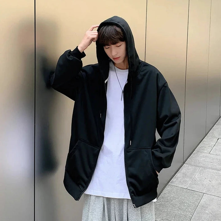 Dark Casual Zip Hoodie Dark Tiger