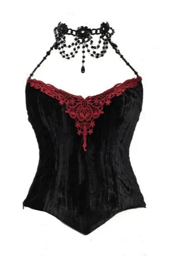 Velvet Gothic Outfit Set - Top, Skirt & Corset Dark Tiger