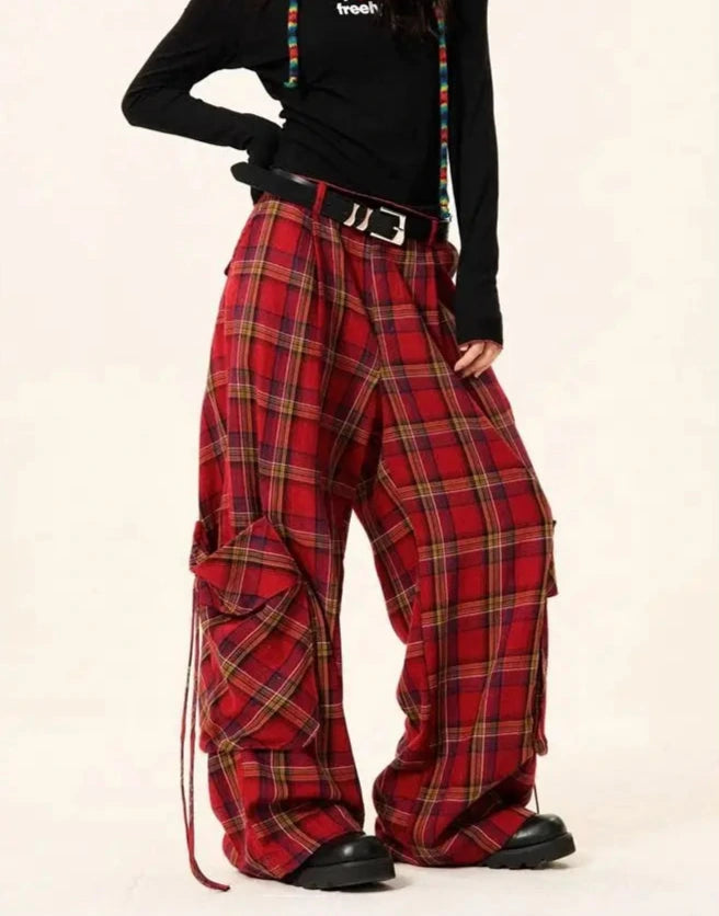 American Checkered Casual Pants Dark Tiger