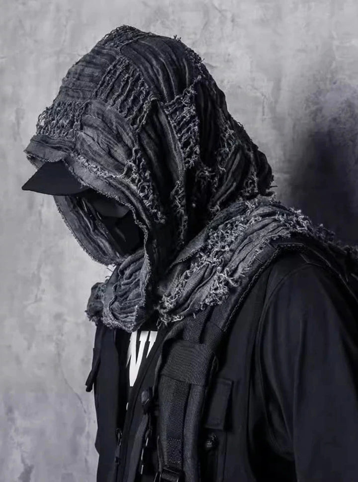 Vintage Techwear Plaid Scarf Dark Tiger