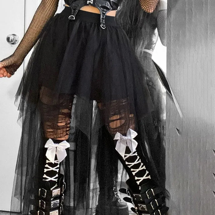 Gothic Style Irregular Skirt Dark Tiger