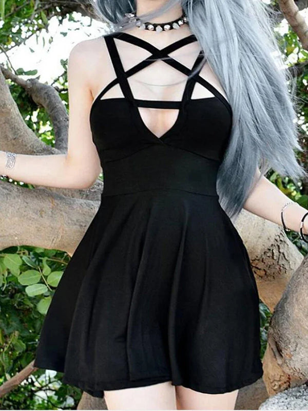 Retro Gothic Pentagram Dress Dark Tiger