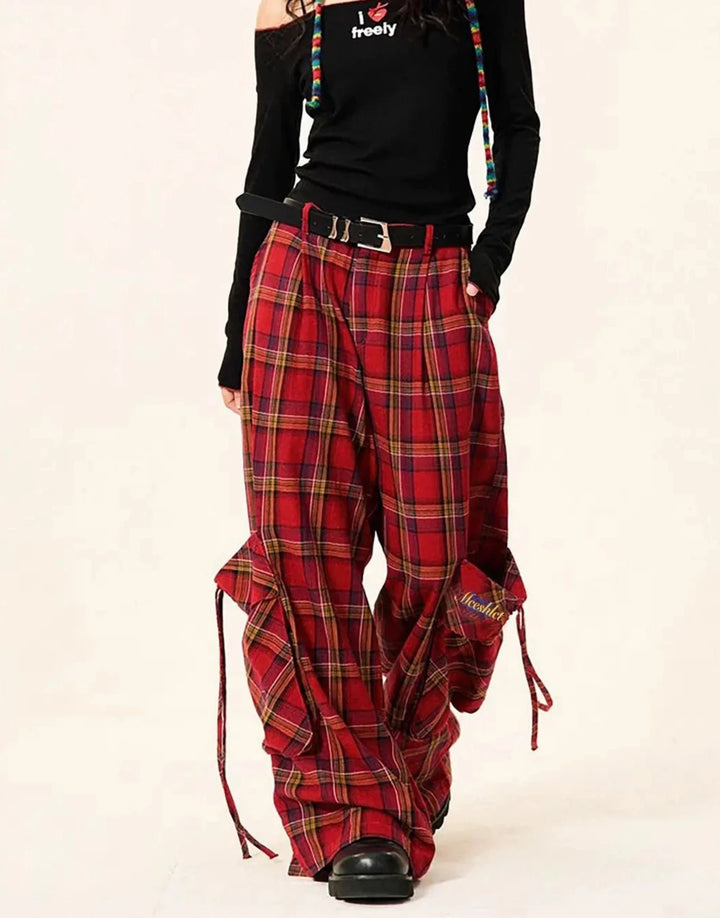 American Checkered Casual Pants Dark Tiger
