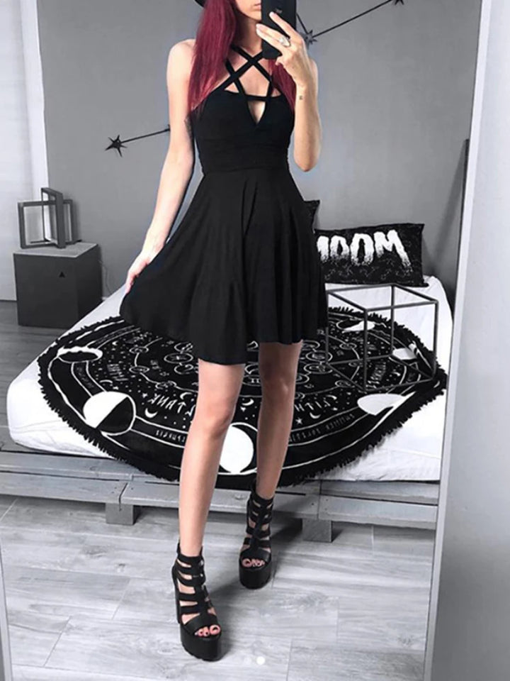 Retro Gothic Pentagram Dress Dark Tiger