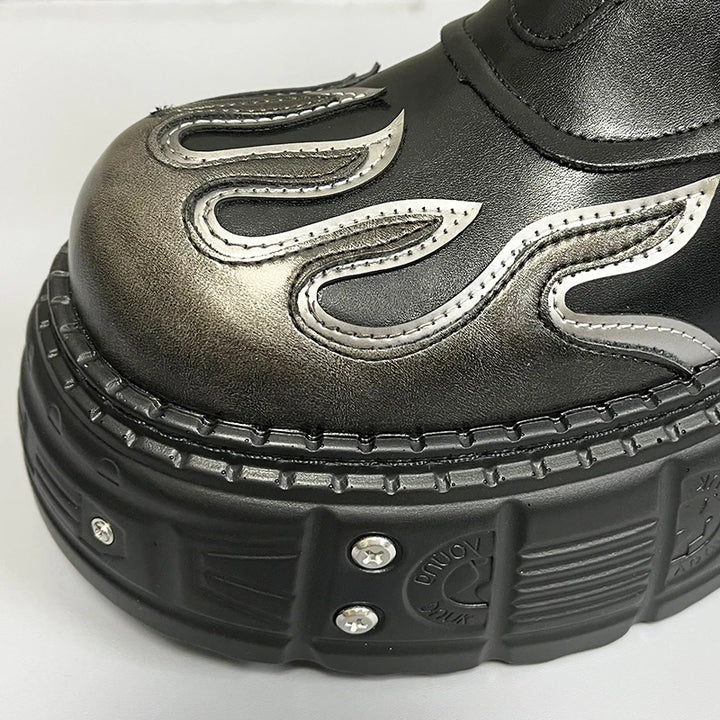 Punk Warm Platfrom Boots Dark Tiger