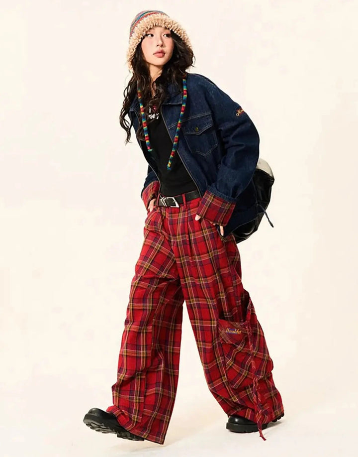 American Checkered Casual Pants Dark Tiger