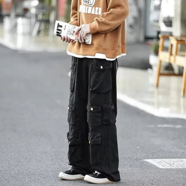 Y2K Multi-Pocket Wide Pants Dark Tiger