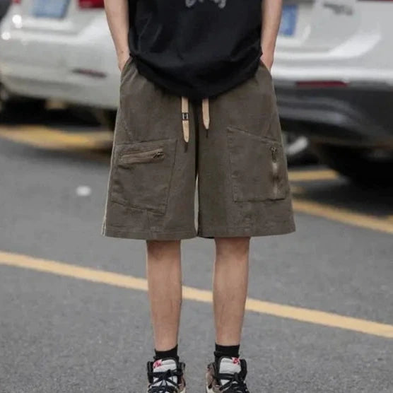 Dark Loose Cargo Shorts Dark Tiger