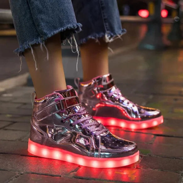 High Top LED Sneakers Dark Tiger