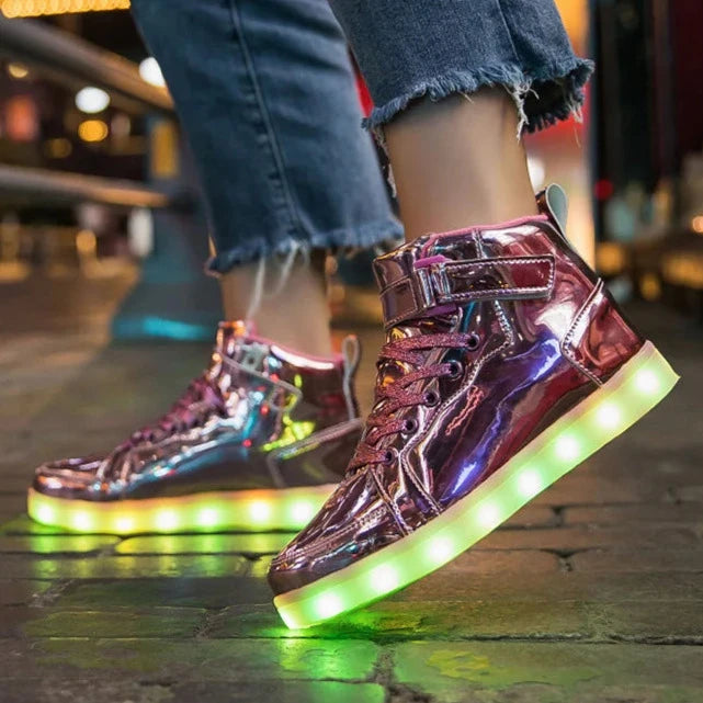 High Top LED Sneakers Dark Tiger