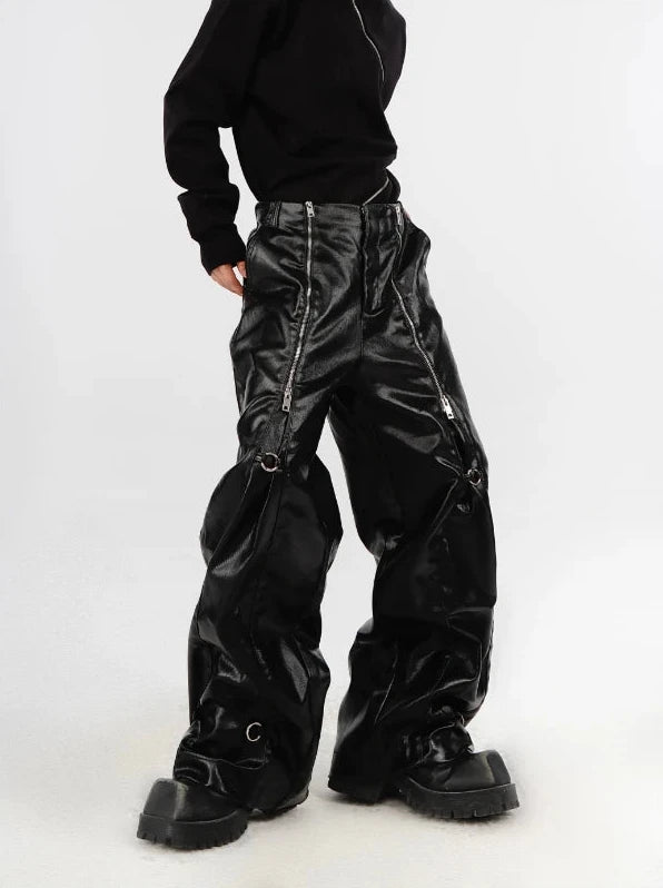 Cyberpunk SIlver Loose Pants Dark Tiger