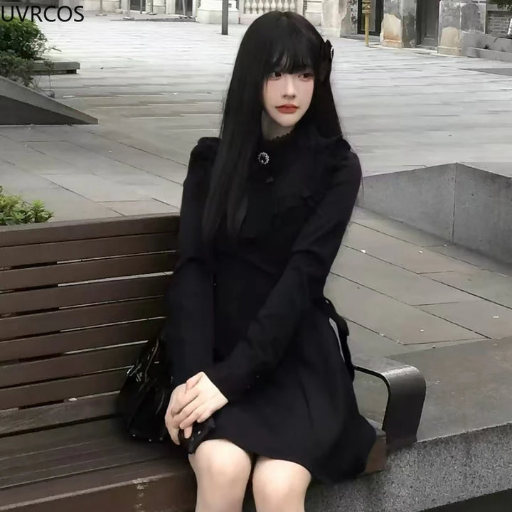 Japanese Gothic Style Mini Dress Dark Tiger