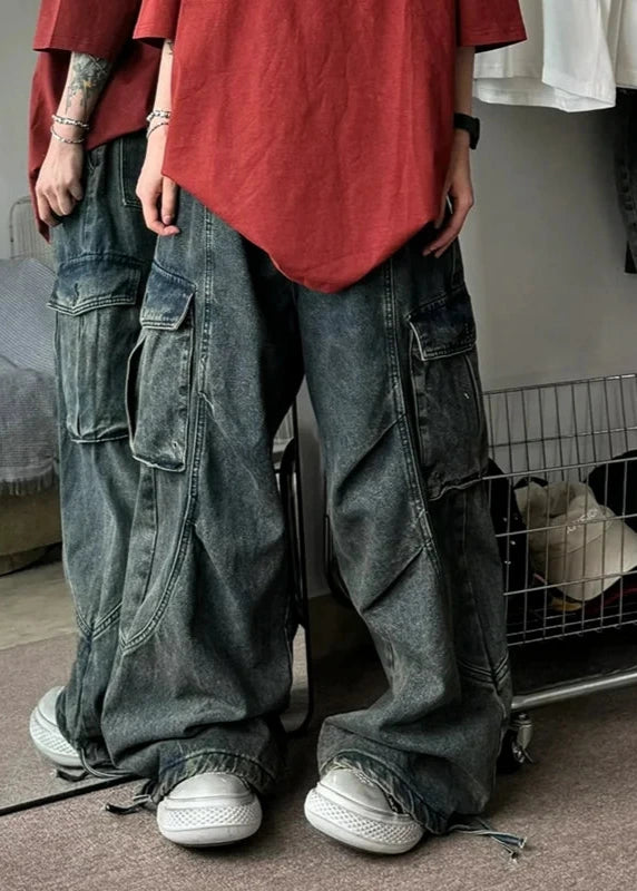 2000s Casual Baggy Jeans Dark Tiger