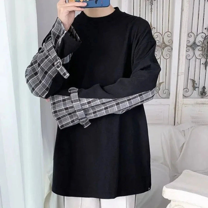 Korean Plaid Loose T-Shirt Dark Tiger