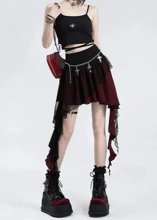 Plaid Punk Mini Skirt Dark Tiger