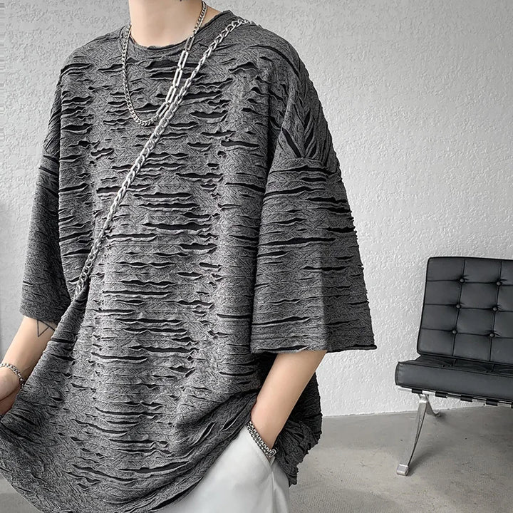 Korean Oversized Ripped T-Shirt Dark Tiger