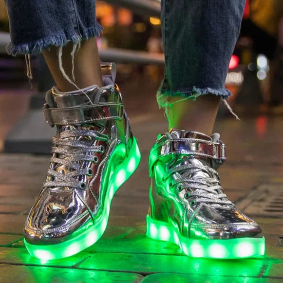 High Top LED Sneakers Dark Tiger