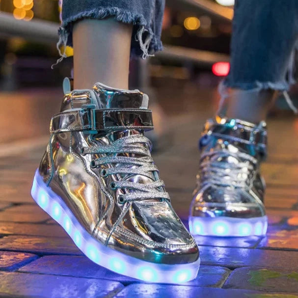 High Top LED Sneakers Dark Tiger