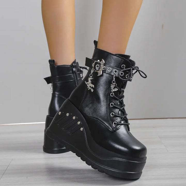 Punk Goth Platform Boots Dark Tiger