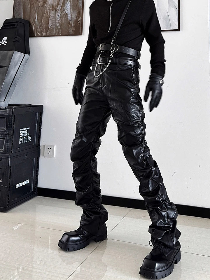 Cyberpunk Soft Leather Pants Dark Tiger