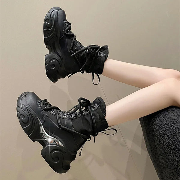 Chunky Platform Ankle Boots Dark Tiger