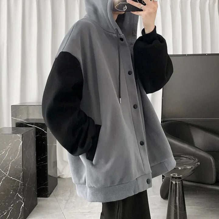 Korean Casual Hooded Cardigan Dark Tiger