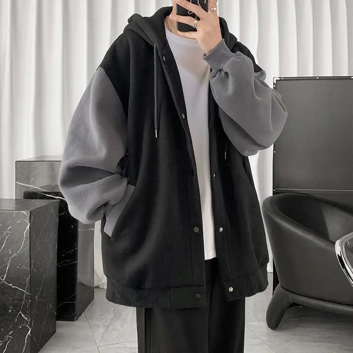 Korean Casual Hooded Cardigan Dark Tiger