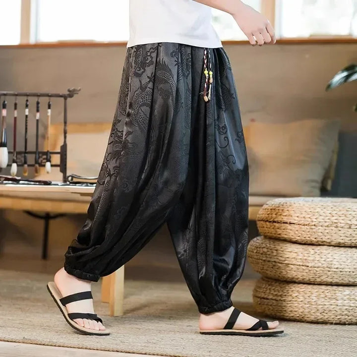 Dragon Style Harem Pants Dark Tiger