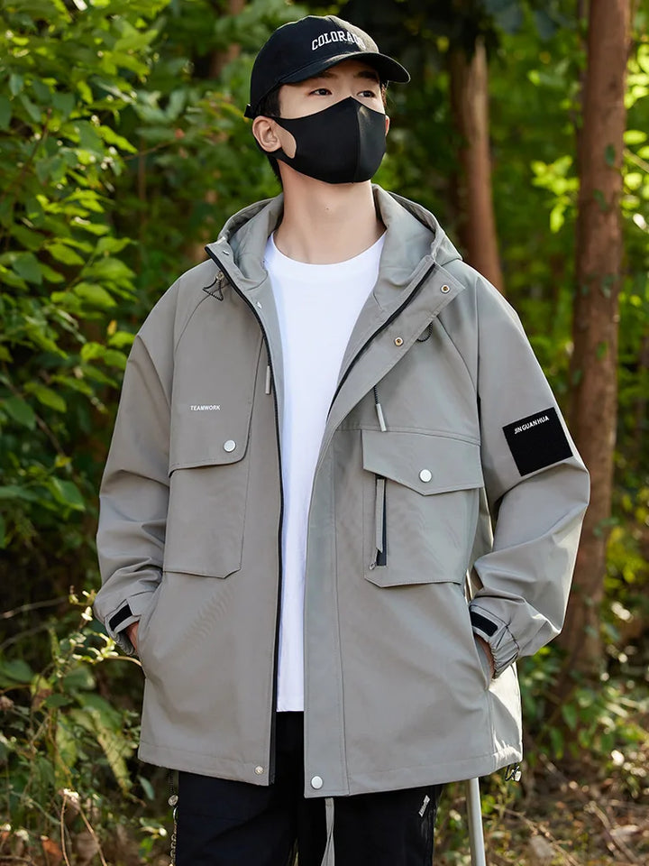 Korean Multi-Pocket Windbreaker Dark Tiger