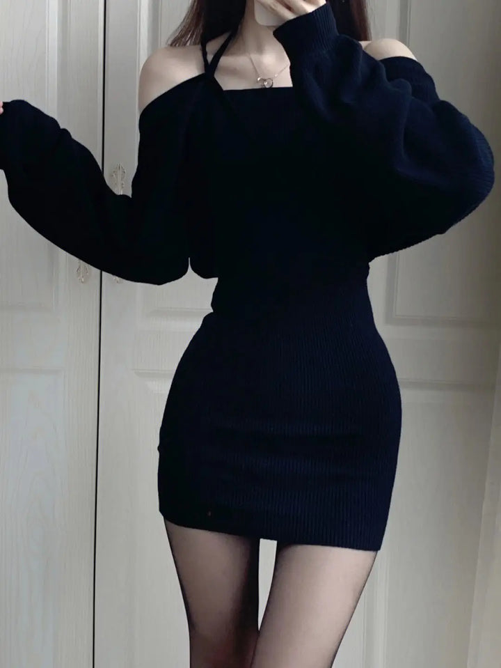 Dark Knit Mini Dress Dark Tiger