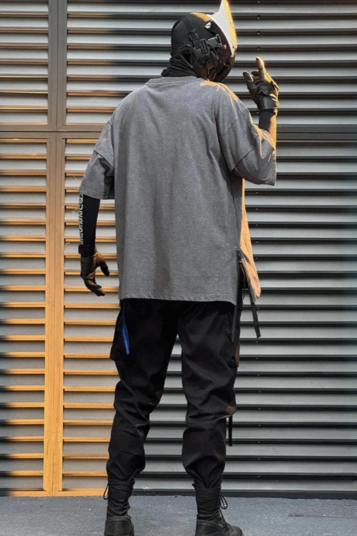 Techwear Washed Oversized T-Shirt Dark Tiger