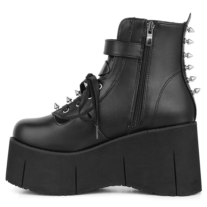 Dark Chunky Punk Ankle Boots Dark Tiger